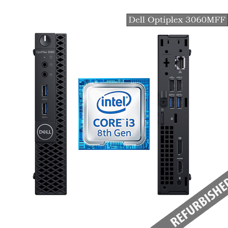 Refurbished Dell Optiplex 3060 (MFF) i3-8th Gen Processor, 8GB Ram, 256GB SSD, Windows 11 Os, 6 Months Warranty