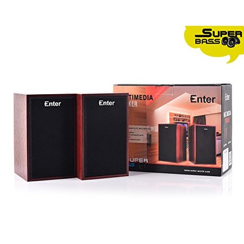 Enter E-S280WD Wooden 2.0 USB Computer Speaker 8 W Laptop/Desktop Speaker  (Black, 2.0 Channel)