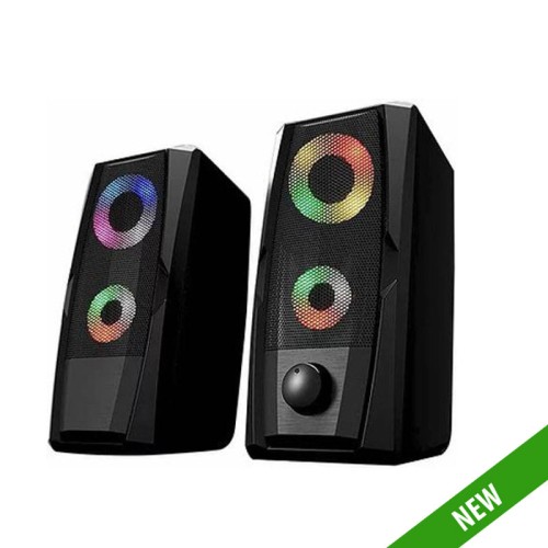 Enter RGB Blaster USB Gaming Speaker with 10W Output, RGB Rainbow 7 Colors LED Backlight, Black