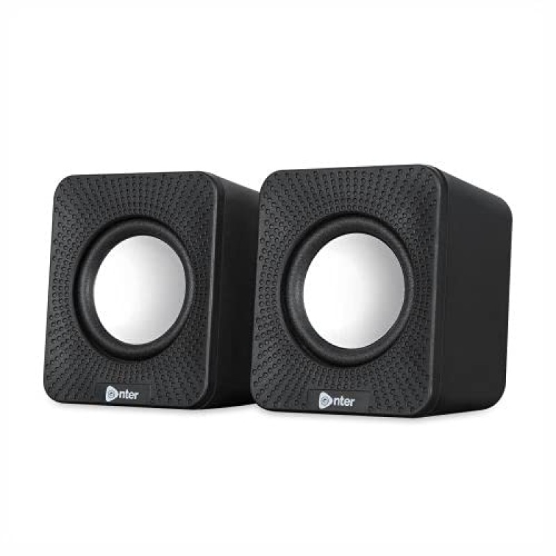 Enter Pair Black Blue USB 2.0 3.5mm Stereo Mini Multimedia Speaker Sound Box