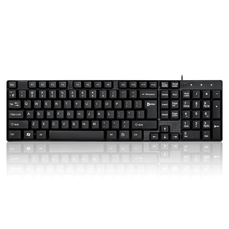 Enter Pinnacle Keyboard Wired USB Desktop Keyboard  (Black)