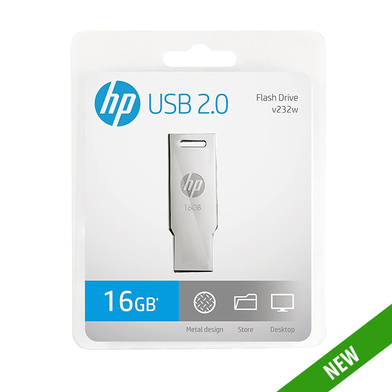 Metal Silver Hp 16GB V232W Pen Drive (USB 2.0), Memory Size: 16gb