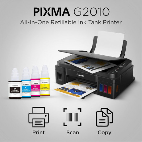 Canon Pixma Mega Tank G2010 All-in-One Ink Tank Colour Printer (Black)