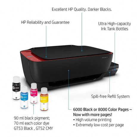 HP Ink Tank 316 All-In-One Ink Tank Colour Printer (Black & Red)