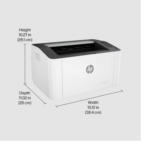 HP Lacer 1008w Single Function Wireless Black & White Printer(White)