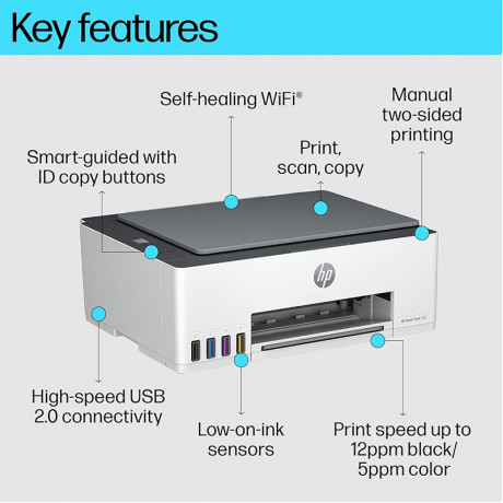 HP Smart Tank 580 All-In-One Wireless Ink Tank Colour Printer (White)