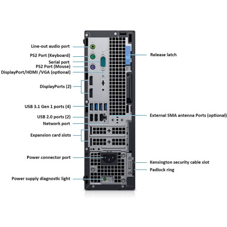 Refurbished Dell Optiplex 7070 (SSF) i5-8th Gen RAM , 8GB RAM , 256 GB SSD, Windows 11, 6 Month Warranty