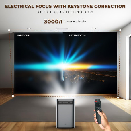 LAPCARE LAPLAY 65W LED Projector with 3500 Lumens & 1920X1080 Full HD Display | Native Res 1280X720 FHD | Quad Core Processor |in-Built 3W X 2 Speaker 