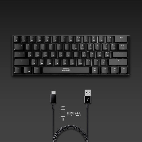 Ant Esports MK1450 Pro Gaming Keyboard Membrane Switches (Black-White)