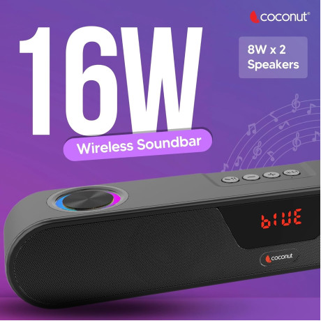 Coconut Octave RGB 16W Portable Bluetooth Sound Bar Speaker