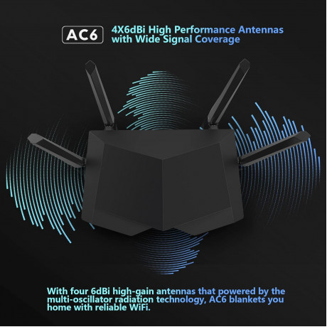 Tenda AC6 1200Mbps  Smart Dual-Band Wi-Fi Router