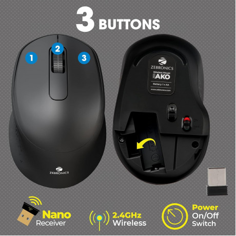 Zebronics Zeb-AKO Wireless Optical Mouse