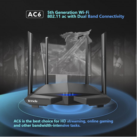 Tenda AC6 1200Mbps  Smart Dual-Band Wi-Fi Router