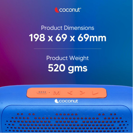 Coconut Echo 8W Portable Bluetooth Speaker