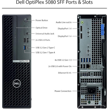 Refurbished Dell OptiPlex 5080 Desktop SFF - Intel Core i5 10th Gen -Six Core 4.5Ghz - 8GB RAM -256GB SSD - Windows 10 Pro