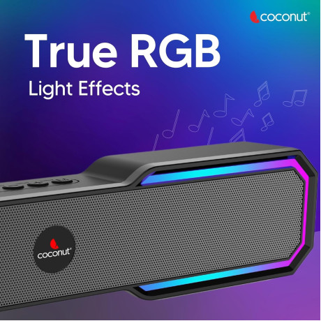 Coconut Carmen RGB 16W Portable Bluetooth Sound Bar Speaker