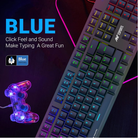 Ant Esports MK3400 Pro V3 Mechanical Gaming Keyboard Outemu Blue Switches (Black)