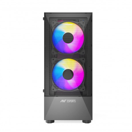 Ant Esports ICE-100 Mid-Tower Computer Gaming Cabinet With RGB Light- Black (MT)