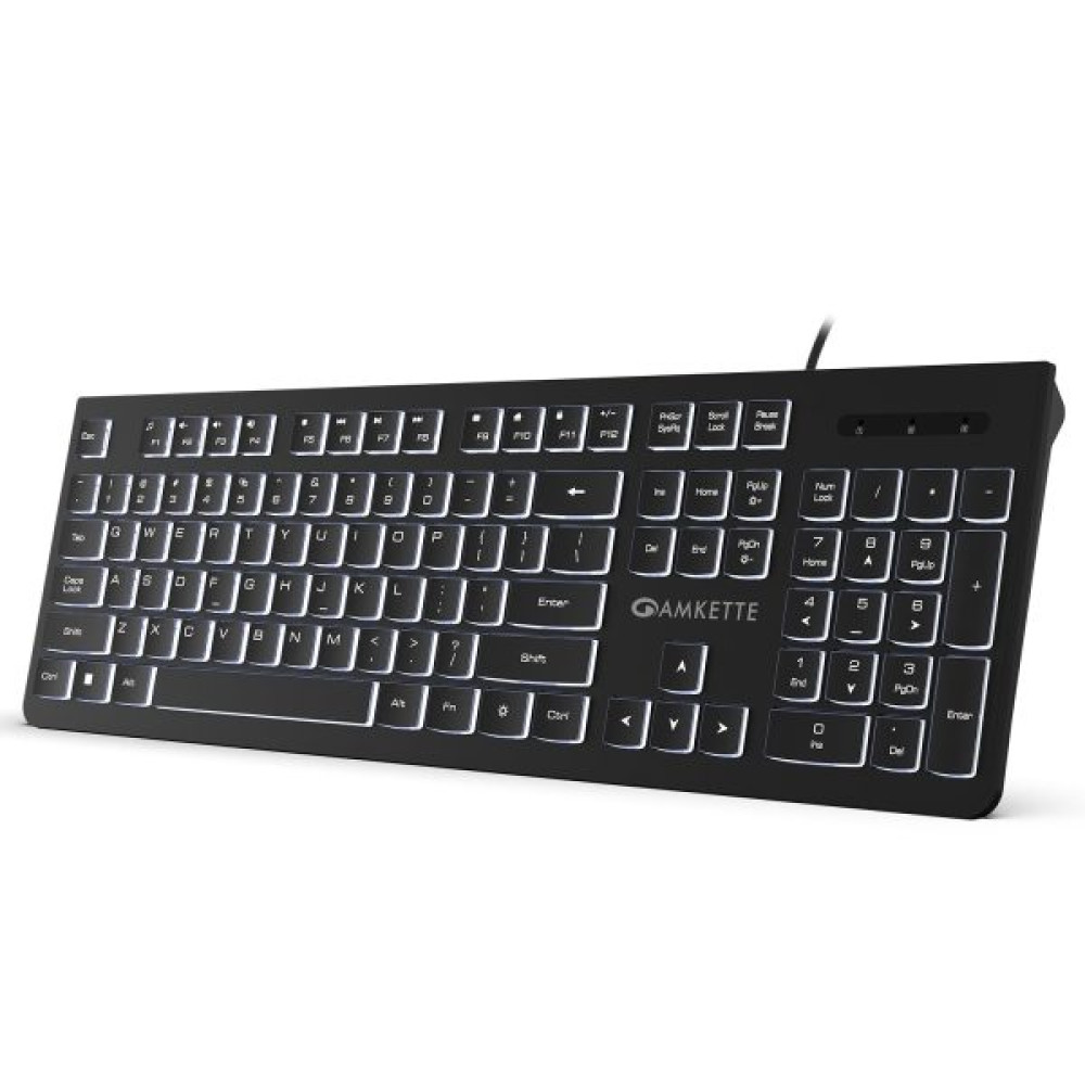 Amkette Wi-Key Backlit Wired USB Keyboard