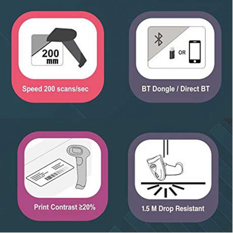 TVS Electronics BS-i201 S 2D Bluetooth Wireless Barcode Reader