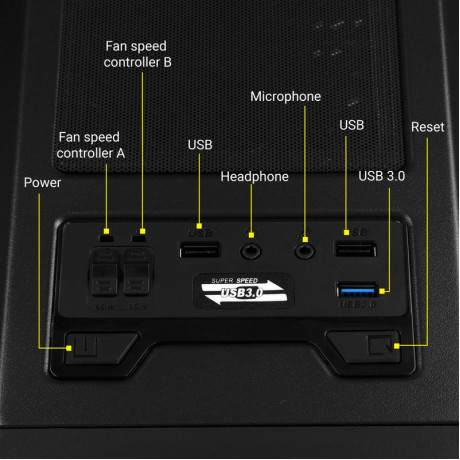 Zebronics Zeb-Athena Pro Mid-Tower Computer Gaming Cabinet With RGB Light- Black (MT)