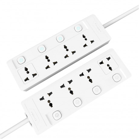 Cablet 4040-45  4 Way Extension Box (4 Universal Socket +4 Switch, 240V, 10A, 2500W , 4.5Metre Heavy Duty Cable, White)