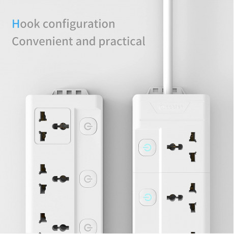 Cablet 4040-45  4 Way Extension Box (4 Universal Socket +4 Switch, 240V, 10A, 2500W , 4.5Metre Heavy Duty Cable, White)