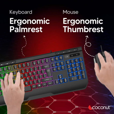 Coconut Fury Gaming Keyboard Mouse Combo