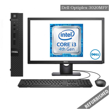 Dell Optiplex 3020 MFF (i3 4th Gen, 8GB DDR3 RAM, 256GB SATA SSD, 19'' Monitor, Windows 10, 6 Months Warranty)