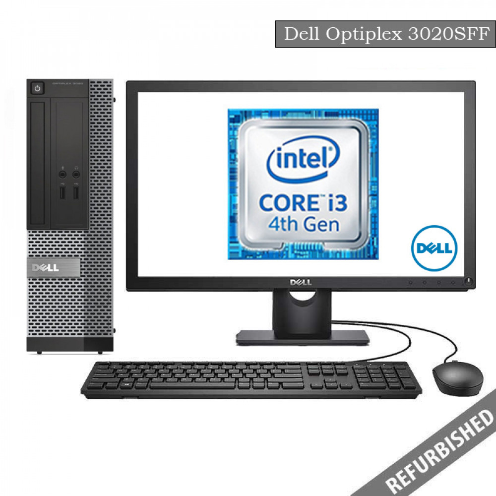 Dell Optiplex 3020 SFF (i3 4th Gen, 8GB DDR3 RAM, 256GB SATA SSD, 19'' Monitor, Windows 10, 6 Months Warranty)