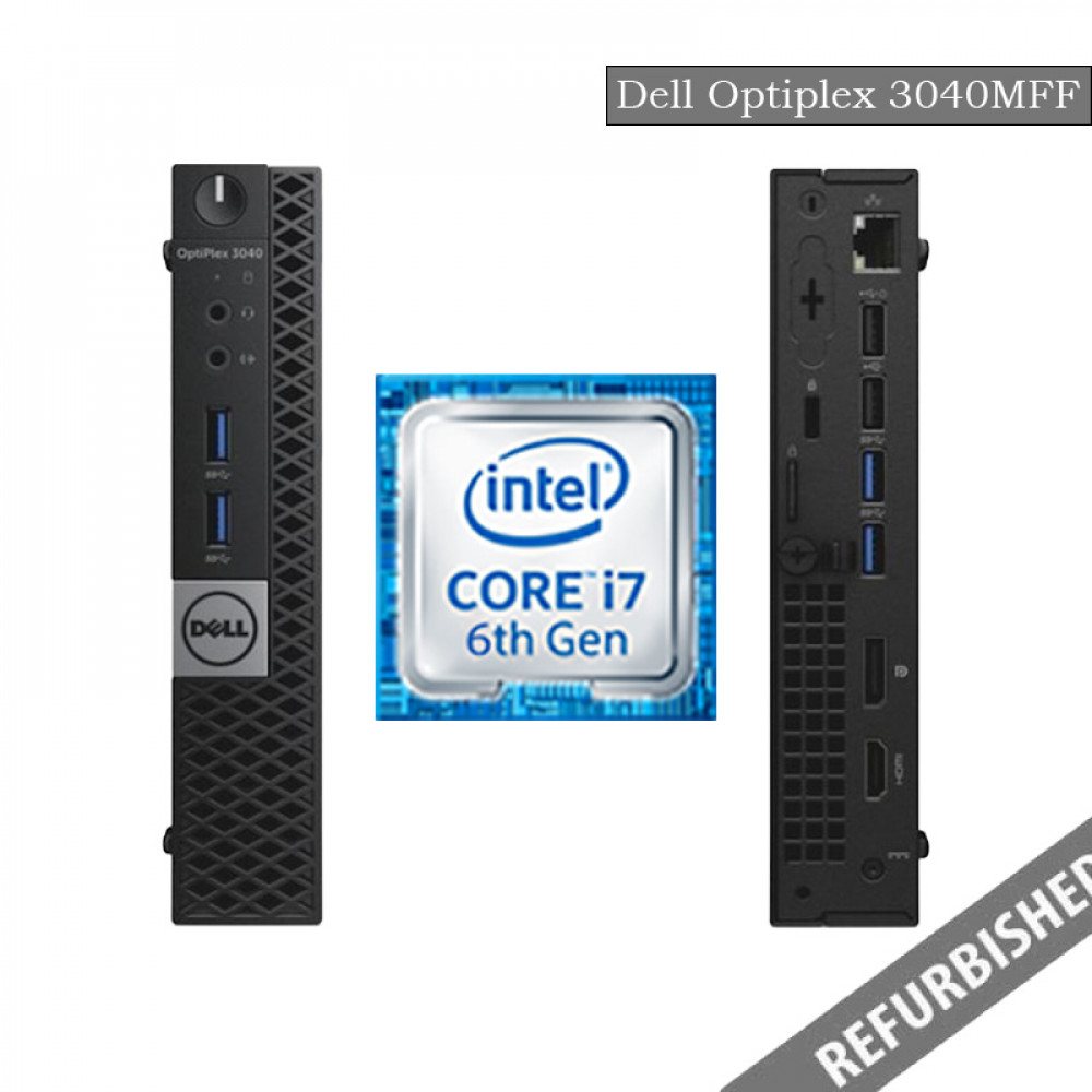 Refublished Dell Optiplex 3040 MFF (i7 6th Gen, 8GB DDR3 RAM, 256GB SATA SSD, Windows 10, 6 Months Warranty)