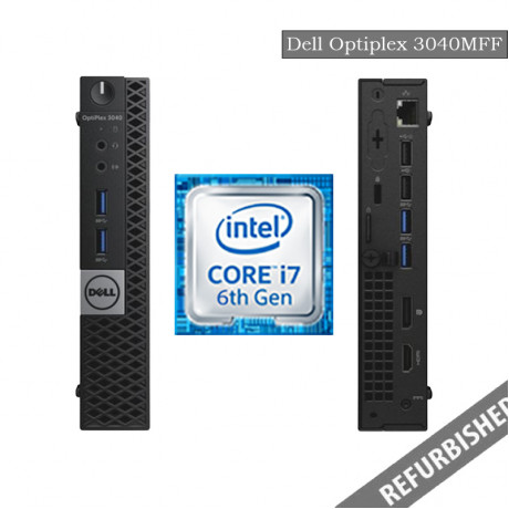 Refublished Dell Optiplex 3040 MFF (i7 6th Gen, 8GB DDR3 RAM, 256GB SATA SSD, Windows 10, 6 Months Warranty)