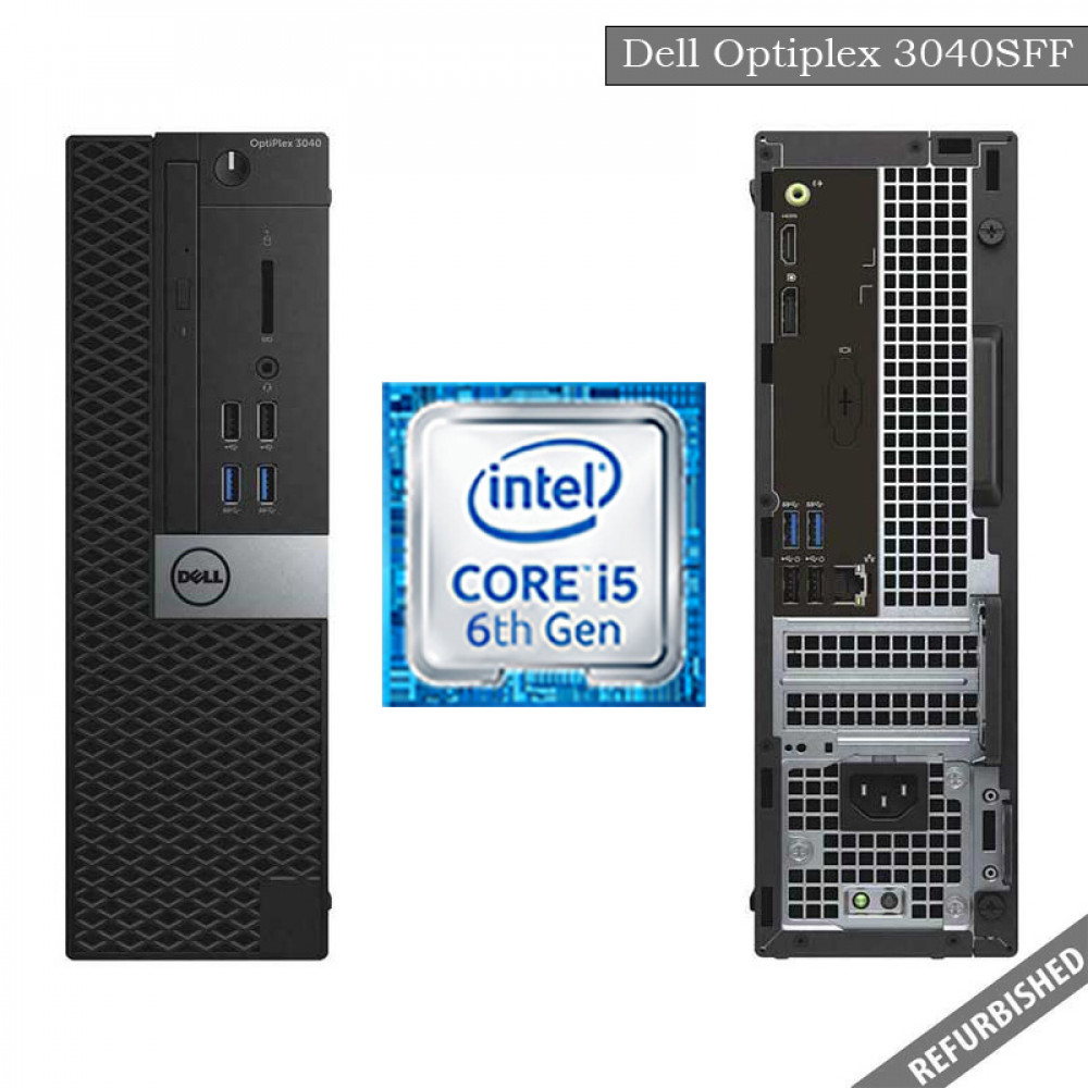 Refurbished Dell Optiplex 3040 SFF (i5 6th Gen, 8GB DDR3 RAM, 256GB SATA SSD, Windows 10, 6 Months Warranty)