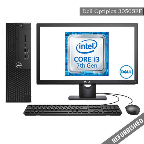 Dell Optiplex 3050 SFF (i3 7th Gen, 8GB DDR4 RAM, 256GB SATA SSD, 19'' Monitor, Windows 10, 6 Months Warranty)