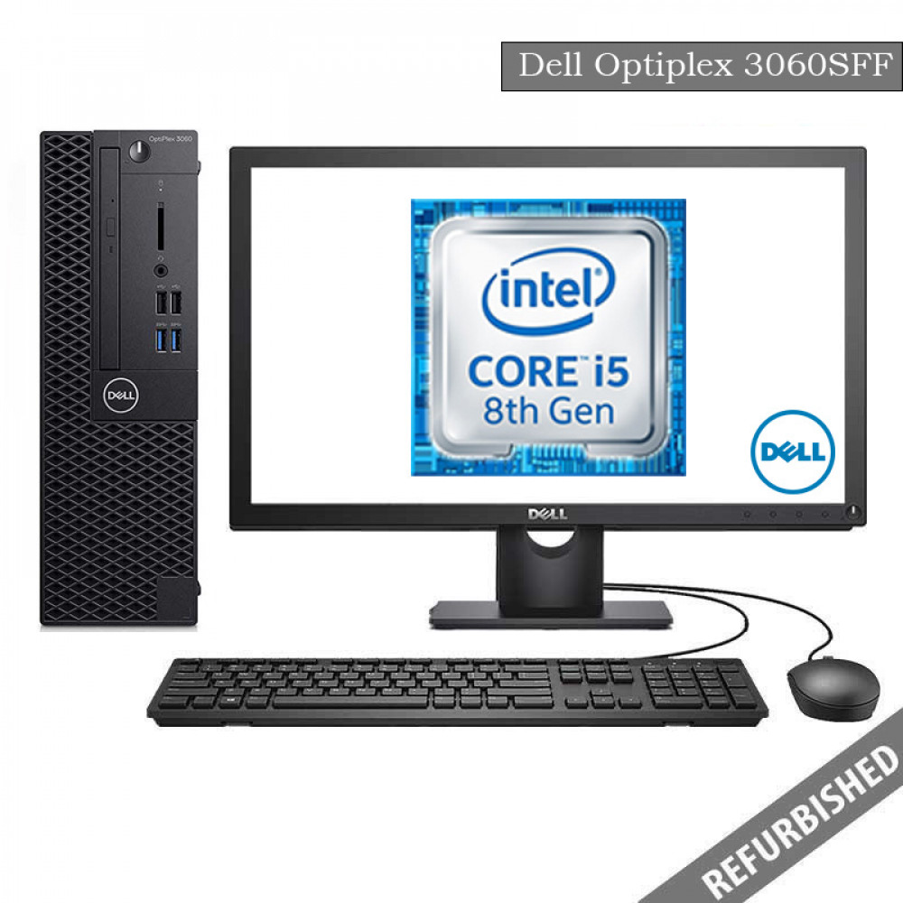 Dell Optiplex 3060 SFF (i5 8th Gen, 8GB DDR4 RAM, 256GB SATA SSD, 19'' Monitor, Windows 10, 6 Months Warranty)