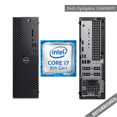 Refublished Dell Optiplex 3060 SFF (i7 8th Gen, 8GB DDR4 RAM, 256GB SATA SSD, Windows 10, 6 Months Warranty)