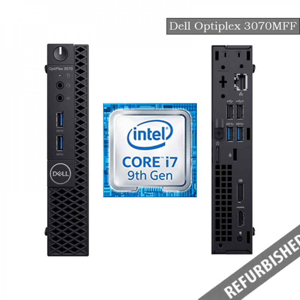 Dell Optiplex 3070 MFF (i7 9th Gen, 8GB DDR4 RAM, 256GB SATA SSD, Windows 10, 6 Months Warranty)