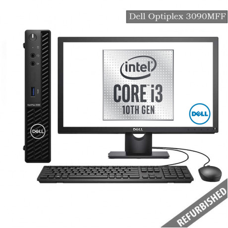 Dell Optiplex 3090 MFF (i3 10th Gen, 8GB DDR4 RAM, 256GB SATA SSD, 19'' Monitor, Windows 10, 6 Months Warranty)