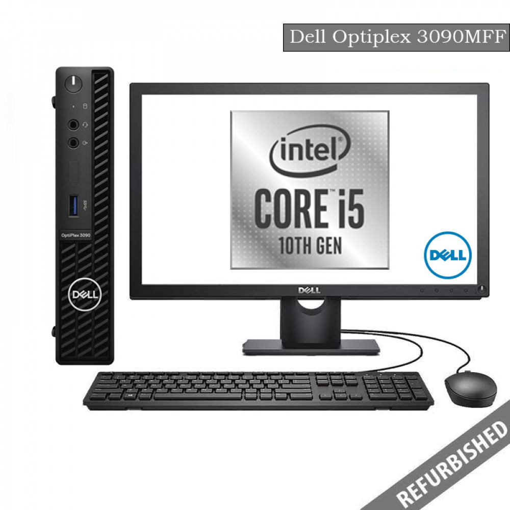 Dell Optiplex 3090 MFF (i5 10th Gen, 8GB DDR4 RAM, 256GB SATA SSD, 19'' Monitor, Windows 10, 6 Months Warranty)