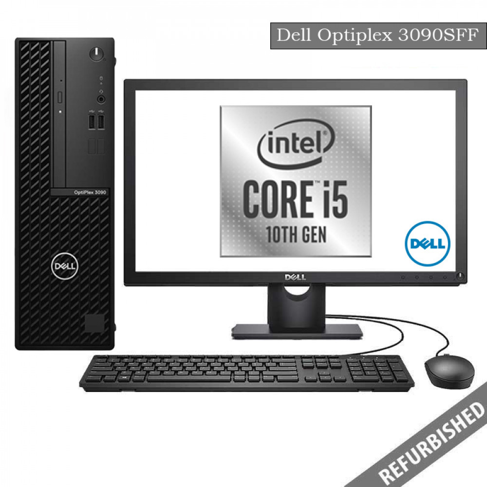 Dell Optiplex 3090 SFF (i5 10th Gen, 8GB DDR4 RAM, 256GB SATA SSD, 19'' Monitor, Windows 10, 6 Months Warranty)