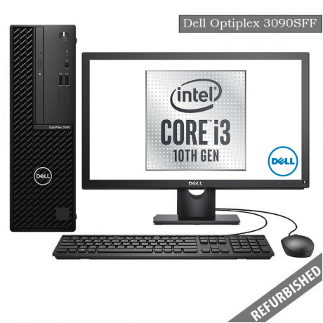 Dell Optiplex 3090 SFF (i3 10th Gen, 8GB DDR4 RAM, 256GB SATA SSD, 19'' Monitor, Windows 10, 6 Months Warranty)