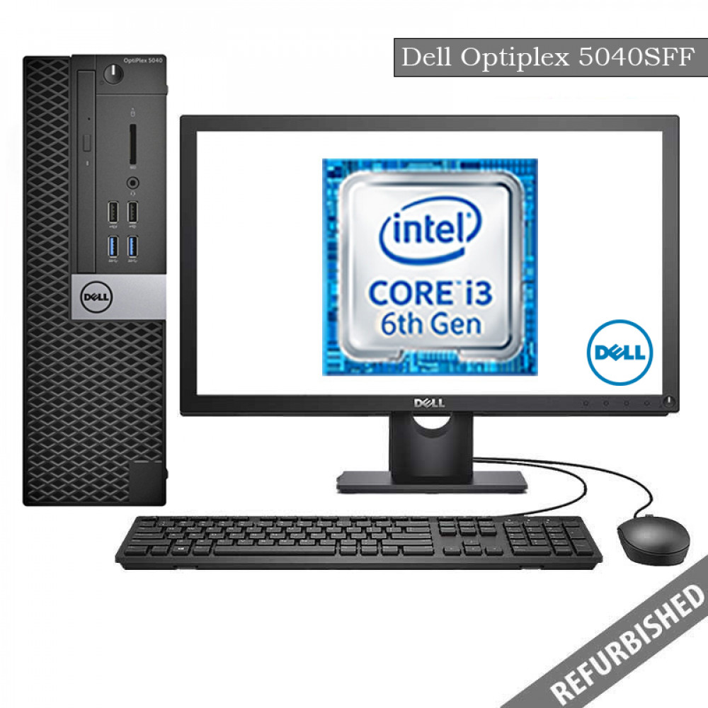 Dell Optiplex 5040 SFF (i3 6th Gen, 8GB DDR3 RAM, 256GB SATA SSD, 19'' Monitor, Windows 10, 6 Months Warranty)