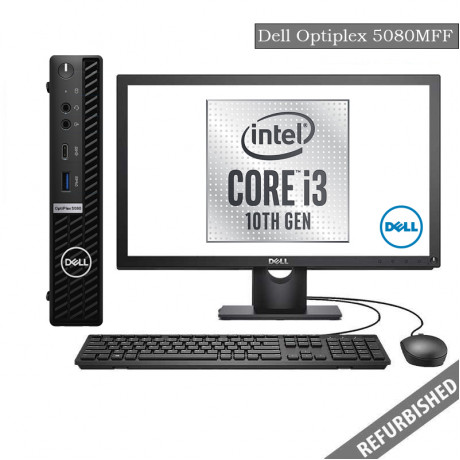 Dell Optiplex 5080 MFF (i3 10th Gen, 8GB DDR4 RAM, 256GB SATA SSD, 19'' Monitor, Windows 10, 6 Months Warranty)