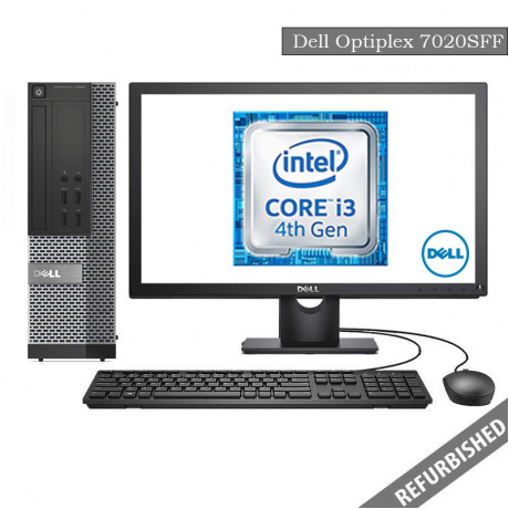 Dell Optiplex 7020 SFF (i3 4th Gen, 8GB DDR3 RAM, 256GB SATA SSD, 19'' Monitor, Windows 10, 6 Months Warranty)