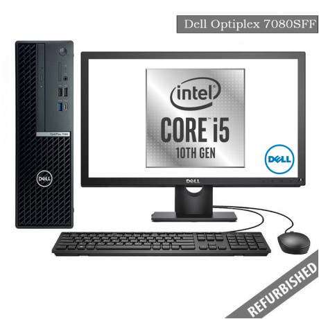 Dell Optiplex 7080 SFF (i5 10th gen, 8GB DDR4 RAM, 256GB SATA SSD, 19'' Monitor, Windows 10, 6 Months Warranty)