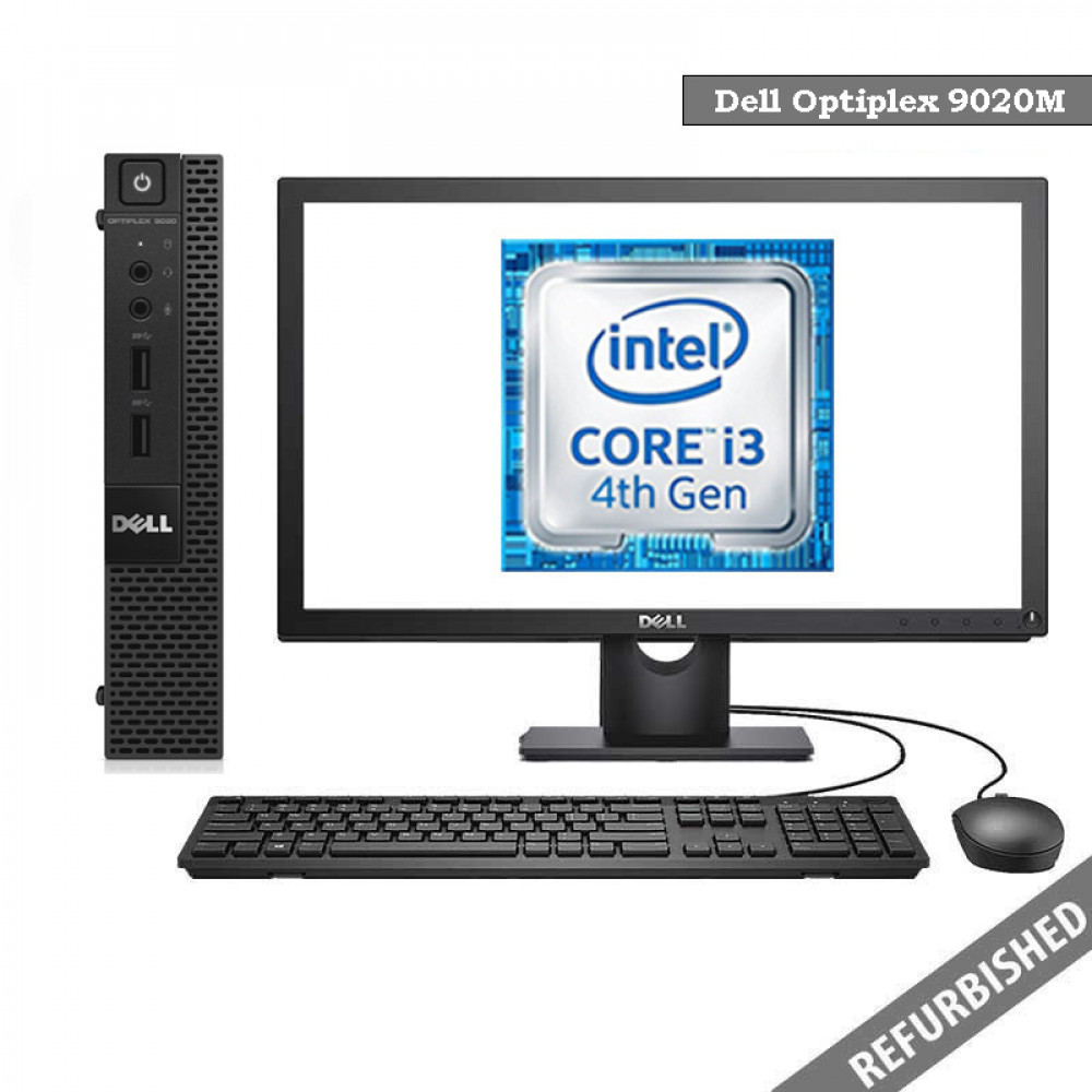 Dell Optiplex 9020 MFF (i3 4th Gen, 8GB DDR3 RAM, 256GB SATA SSD, 19'' Monitor, Windows 10, 6 Months Warranty)