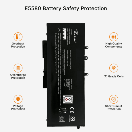 Techie Compatible Battery for Dell E5580 – Latitude 5490, 5491, 5580, 5480, 5280, 5290 Laptops (5800mAh, 4-Cell)