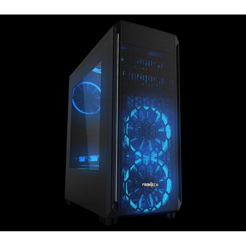 Frontech Trooper ATX Mid-Tower Computer Gaming Cabinet With RGB Light- Black (MT)