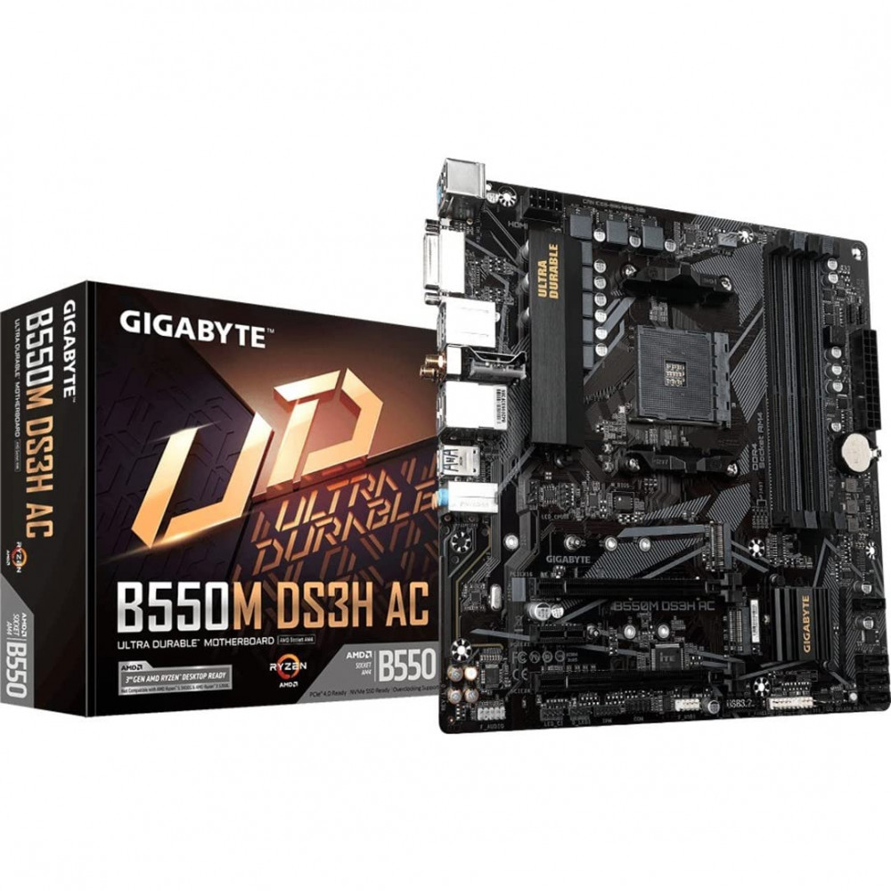 Gigabyte B550M DS3H AC Ultra Durable Motherboard With AMD AM4 Socket