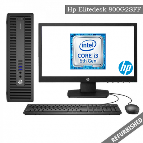 Refublished HP EliteDesk 800G2 SFF (i3 6th Gen, 8GB DDR3 RAM, 256GB SATA SSD, 19'' Monitor, Windows 10, 6 Months Warranty)